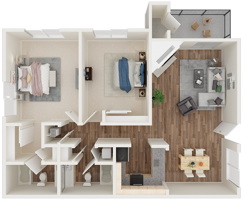 2x2 floor plan